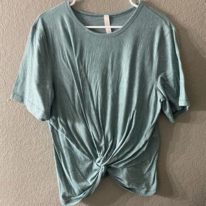 Lululemon turquoise ruched shirt